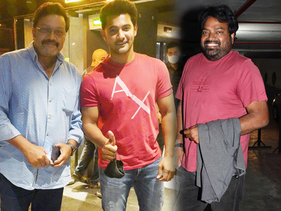 Sai Kumar Aadi Meher Ramesh Papped At Theater In Hyderabad